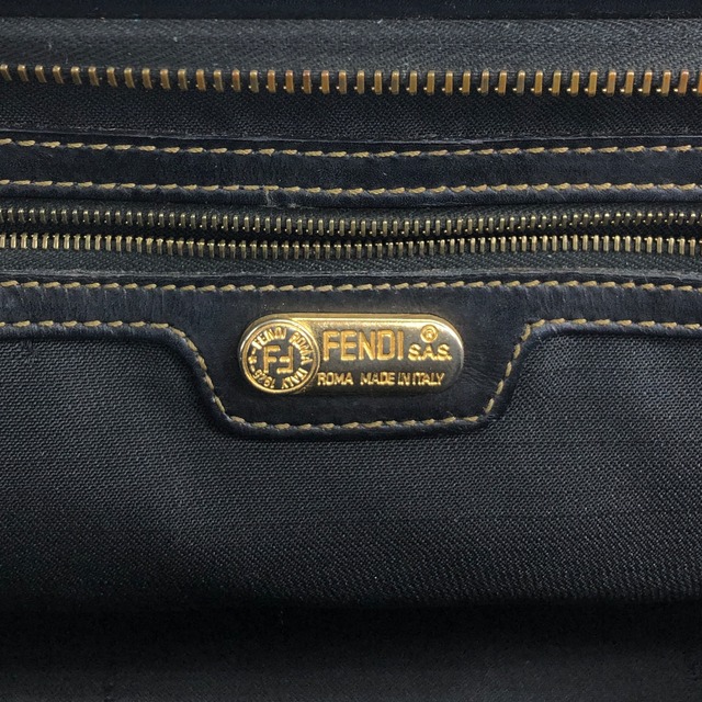 FENDI フェンディ ペカン ハンドバッグ ブラック FFロゴ PVC 2way ミニボストン vintage ヴィンテージ オールド 3d83yd