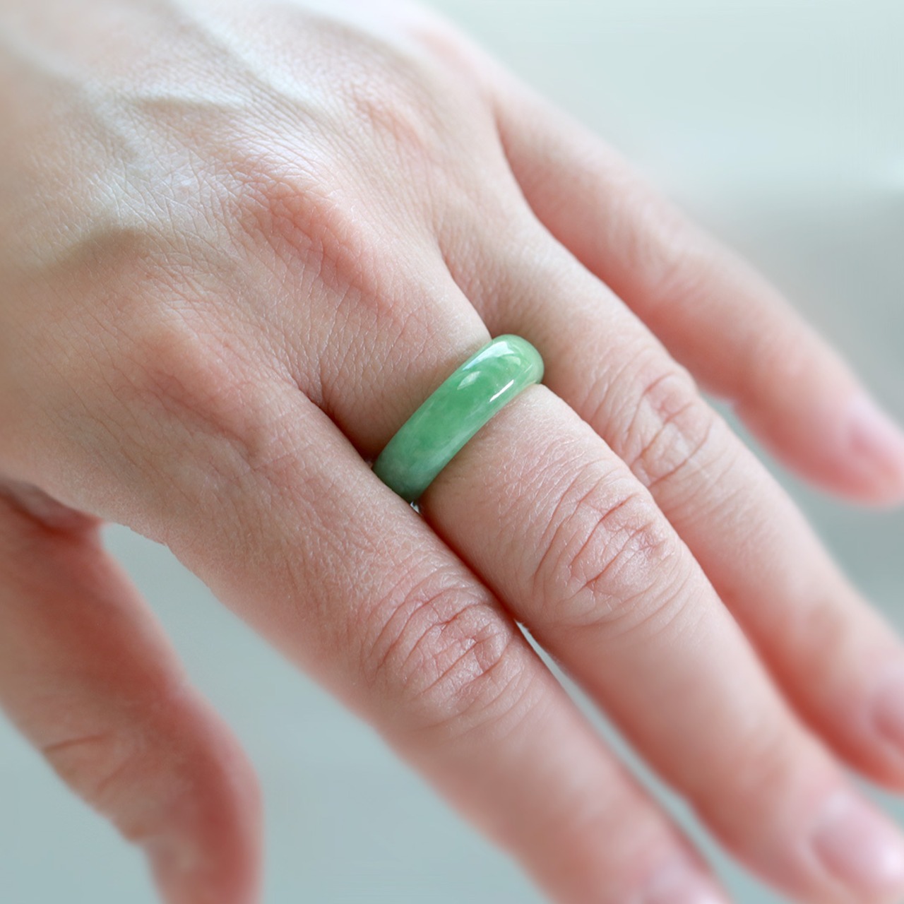 【13号 】翡翠 甲丸リング A貨翡翠 jd_rg1965