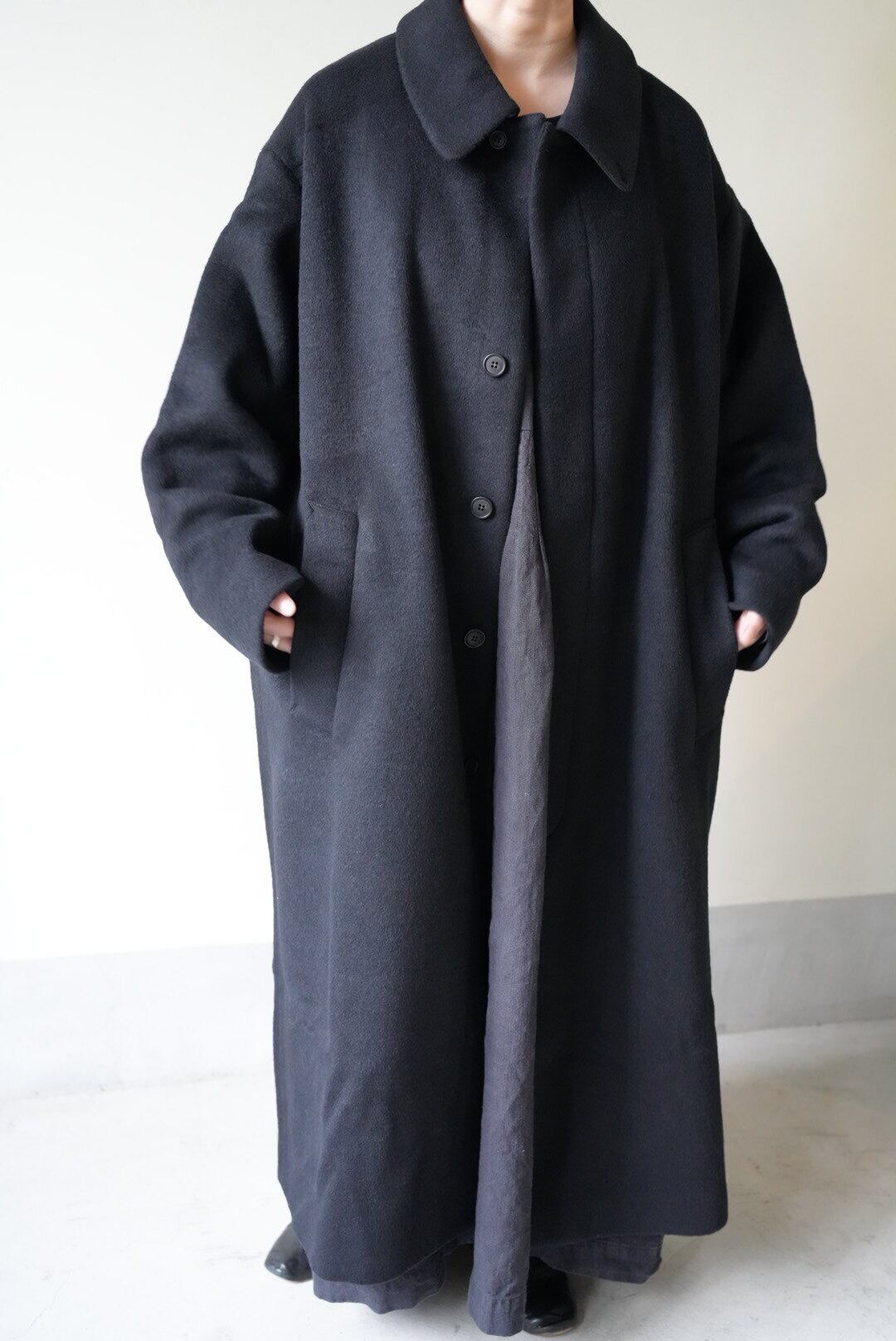 Cristaseya OVERSIZED COAT WITH LEATHER PATCH | TOMMY'S KURAMAE