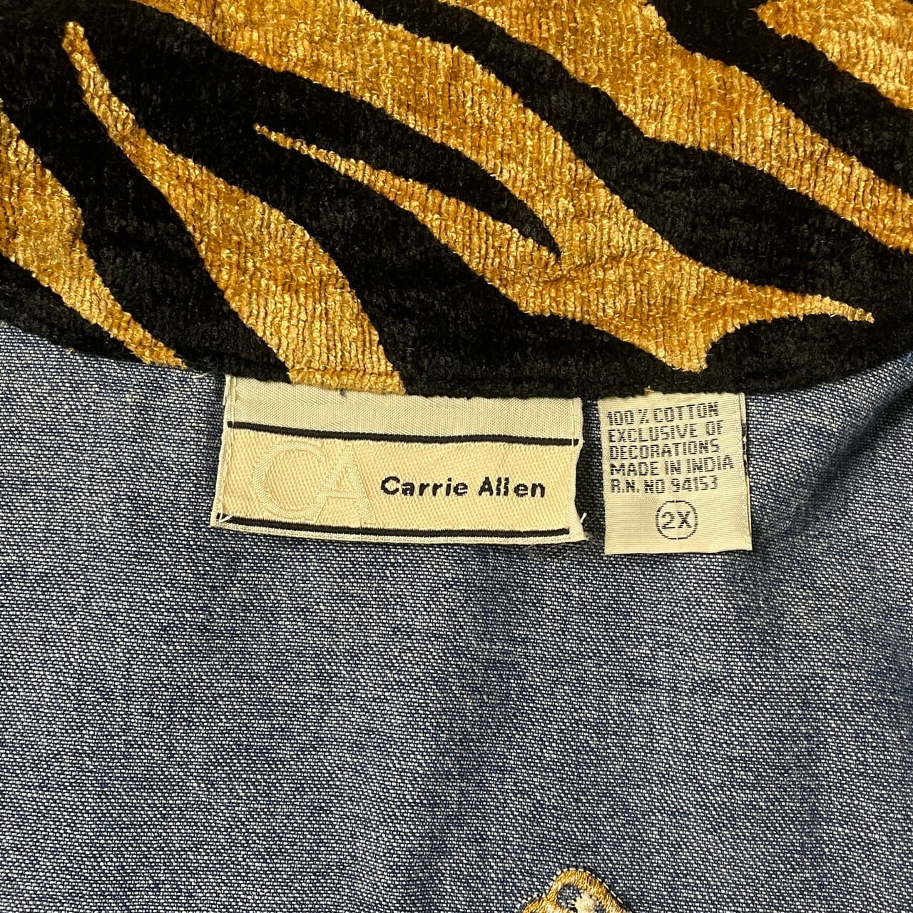 Carrie Allen デニムジャケット アニマル 刺繍 レディース Carrie Allen デニムジャケット アニマル 刺繍 レディース