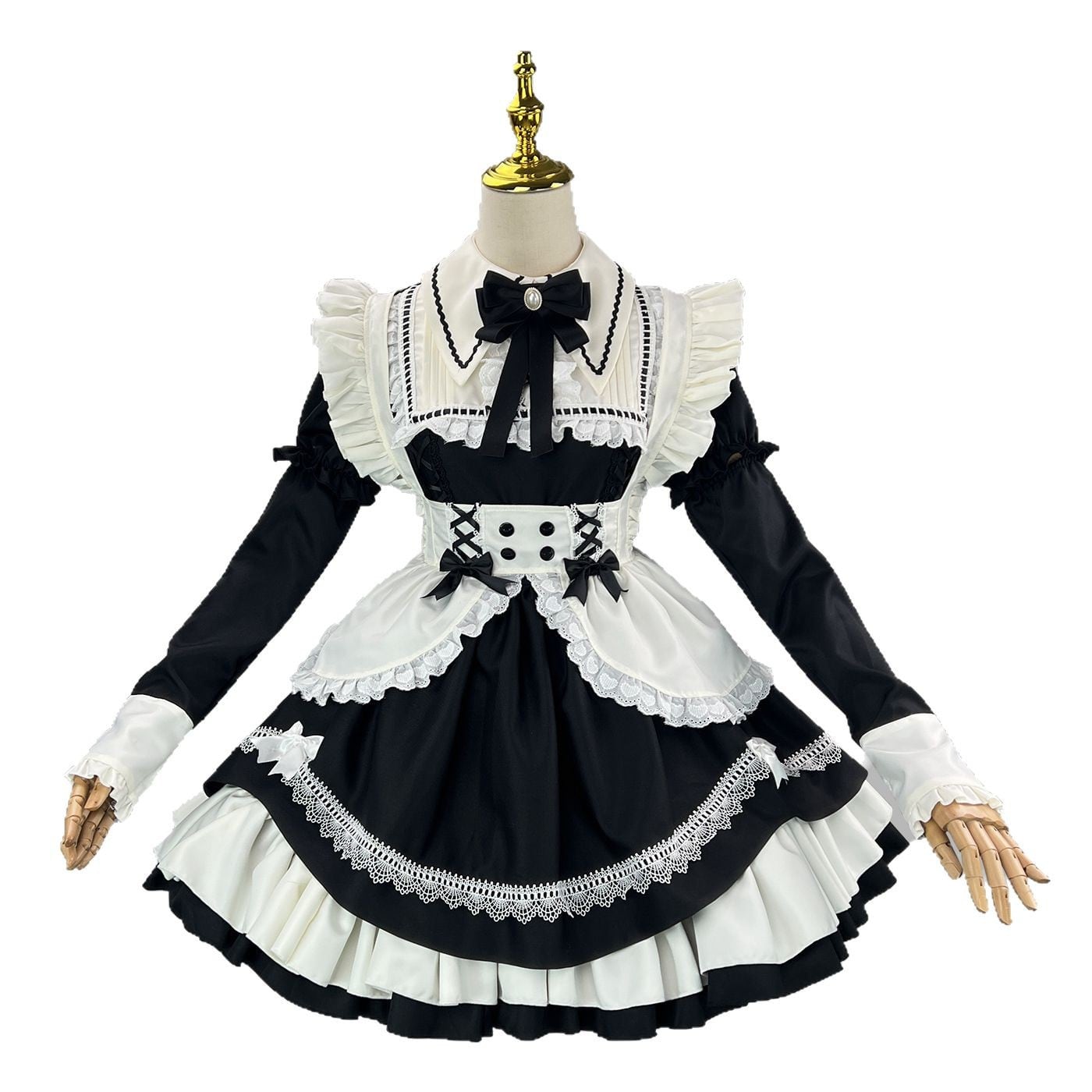 クラロリ ピンクメイドワンピース 付け襟×エプロン コンカフェ｜WithU
