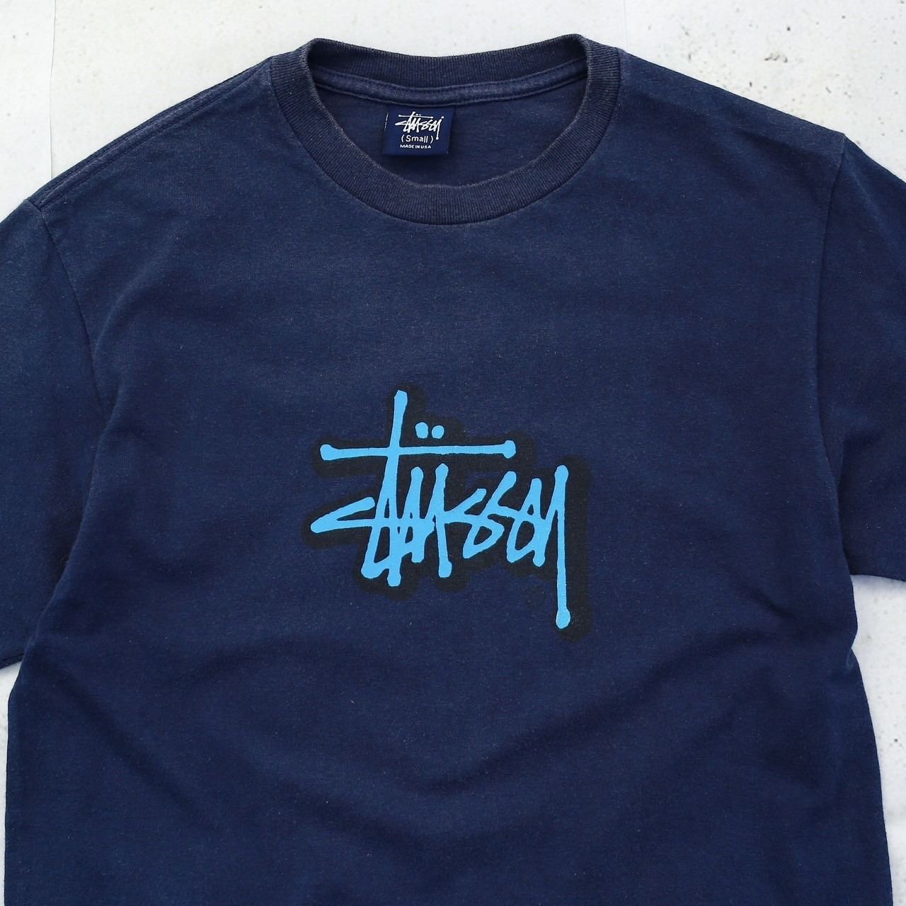 ステューシー Stussy ロゴ プリント Tシャツ Sサイズ ネイビー 紺  