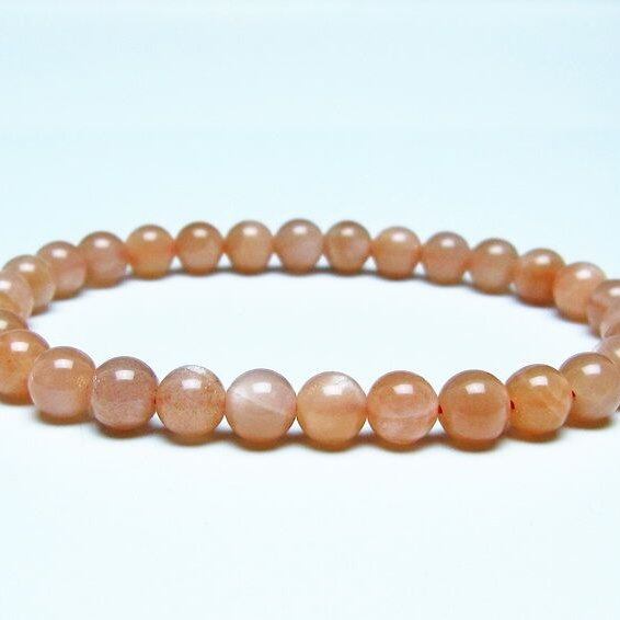 オレンジムーンストーン ブレスレット 6mm 一点物 メール便可 [M便 1/10] 111-48548