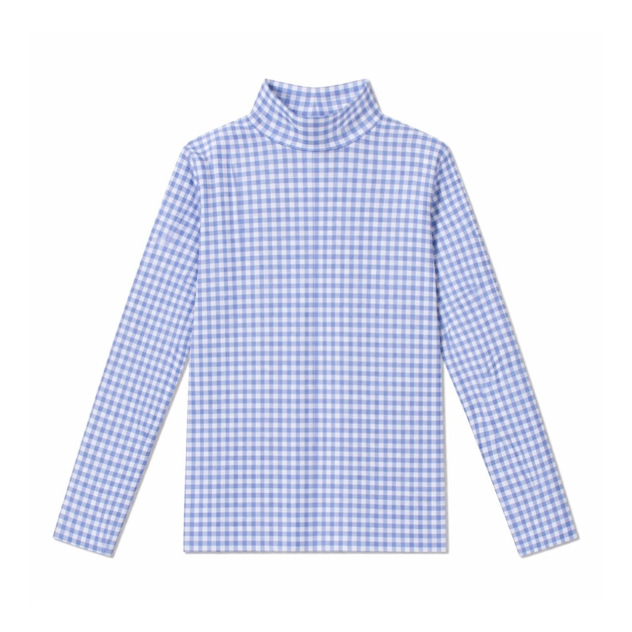 CHECK MOCKNECK TOP (BLU) | ENTI