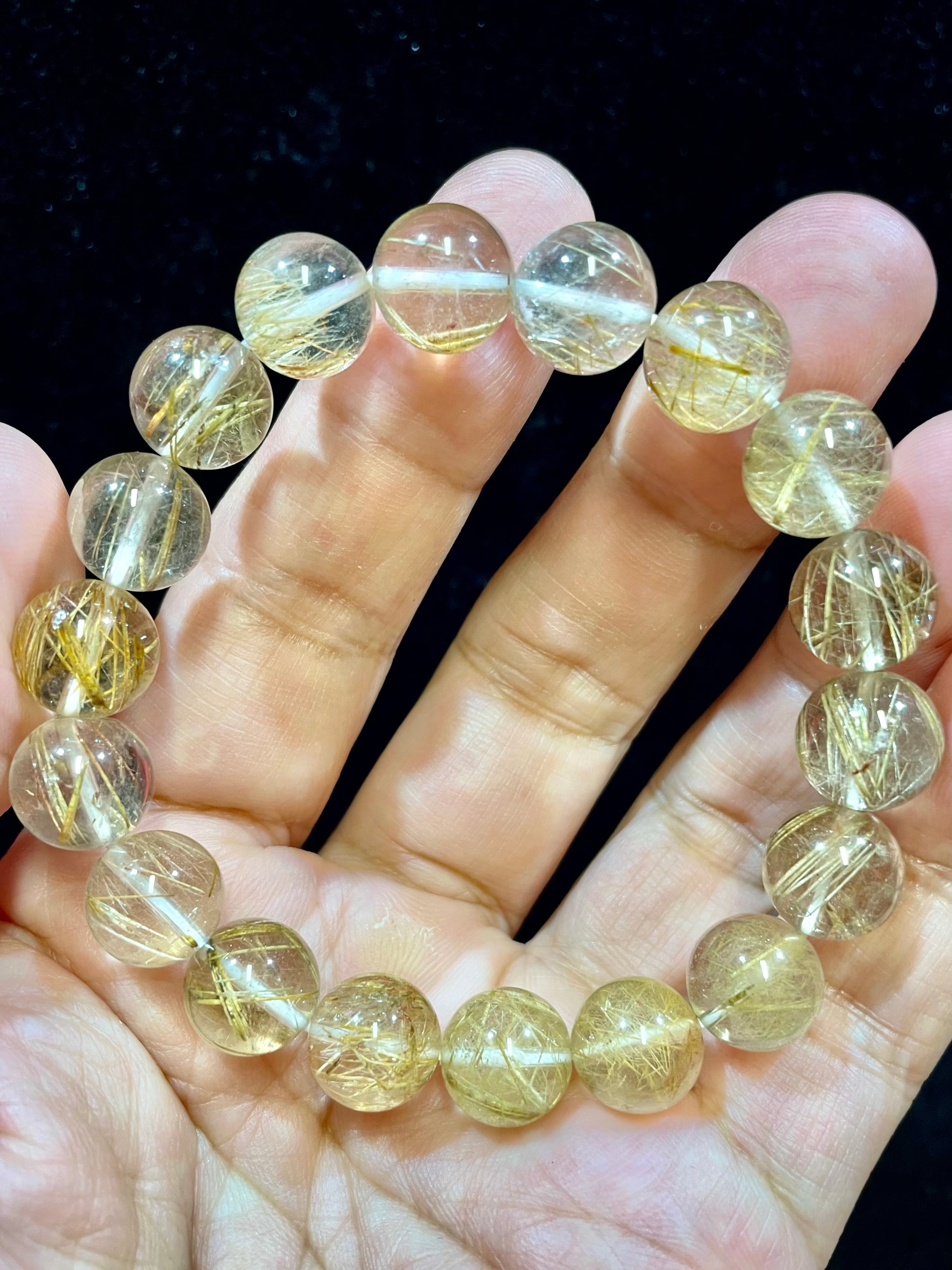 4) 超レア!「スタラクティティック・マイカinクオーツ」ブレスレットL