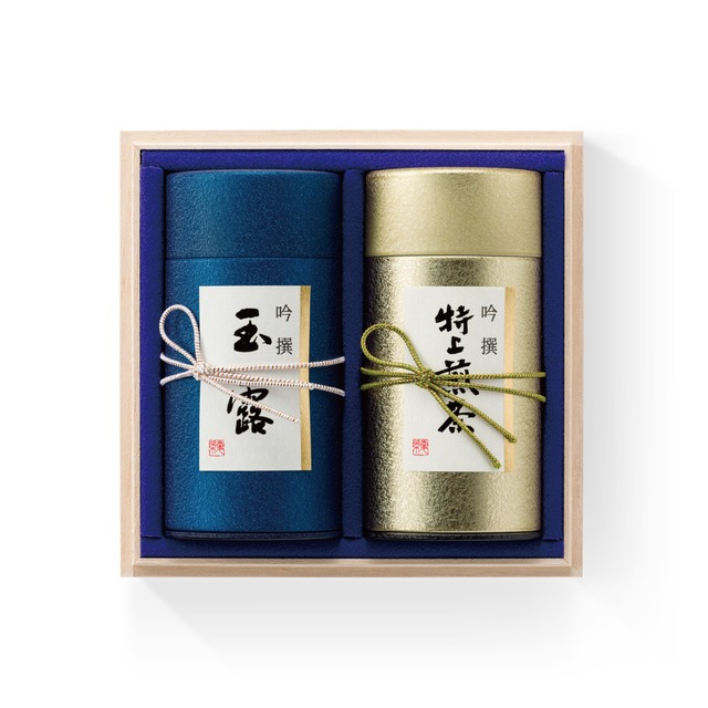 ギフト茶缶「吟撰」鳳冠180g×玉露150g 木箱入り