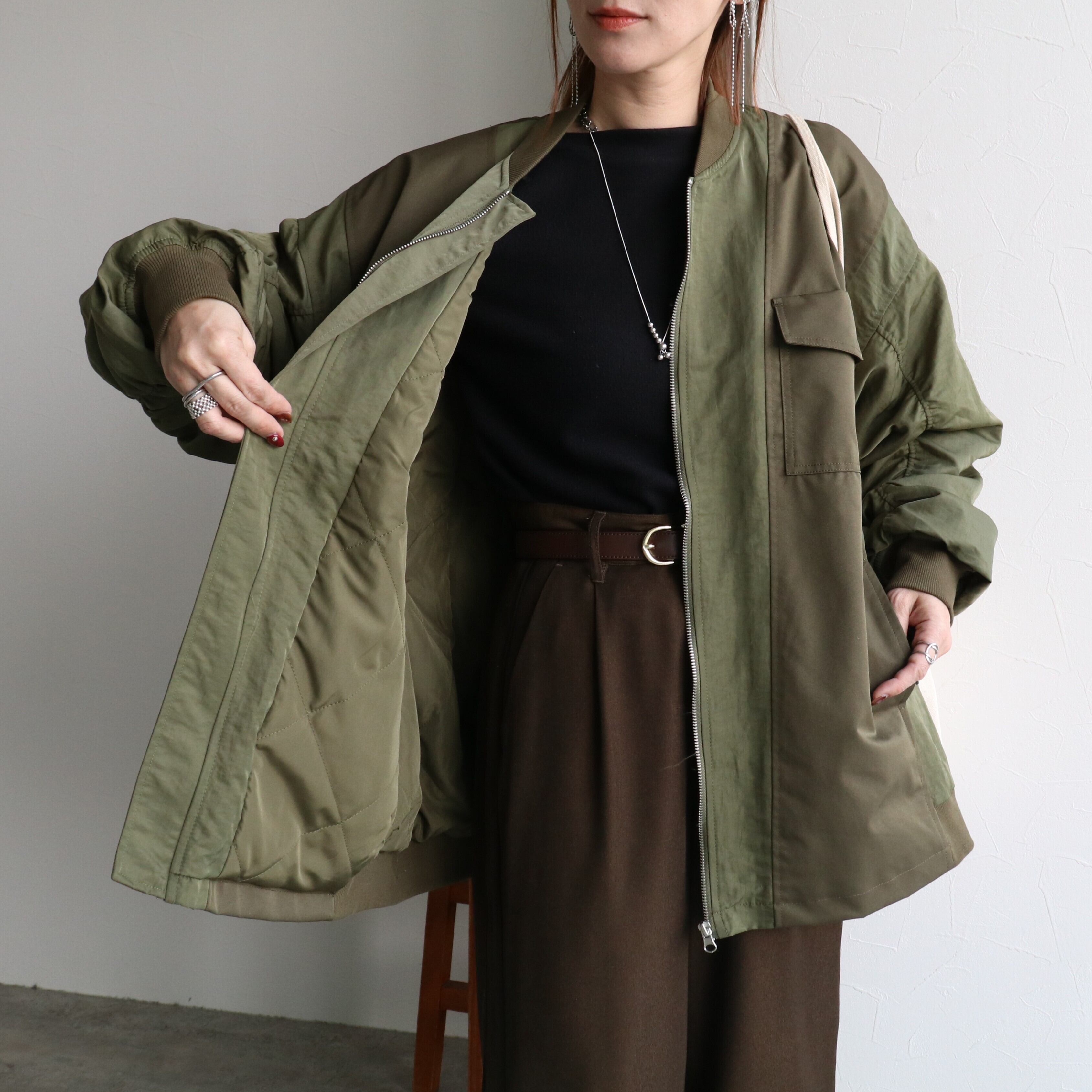 異素材ミックスMA-1ブルゾン【on5676252-z】宅配便送料無料/宅配便発送