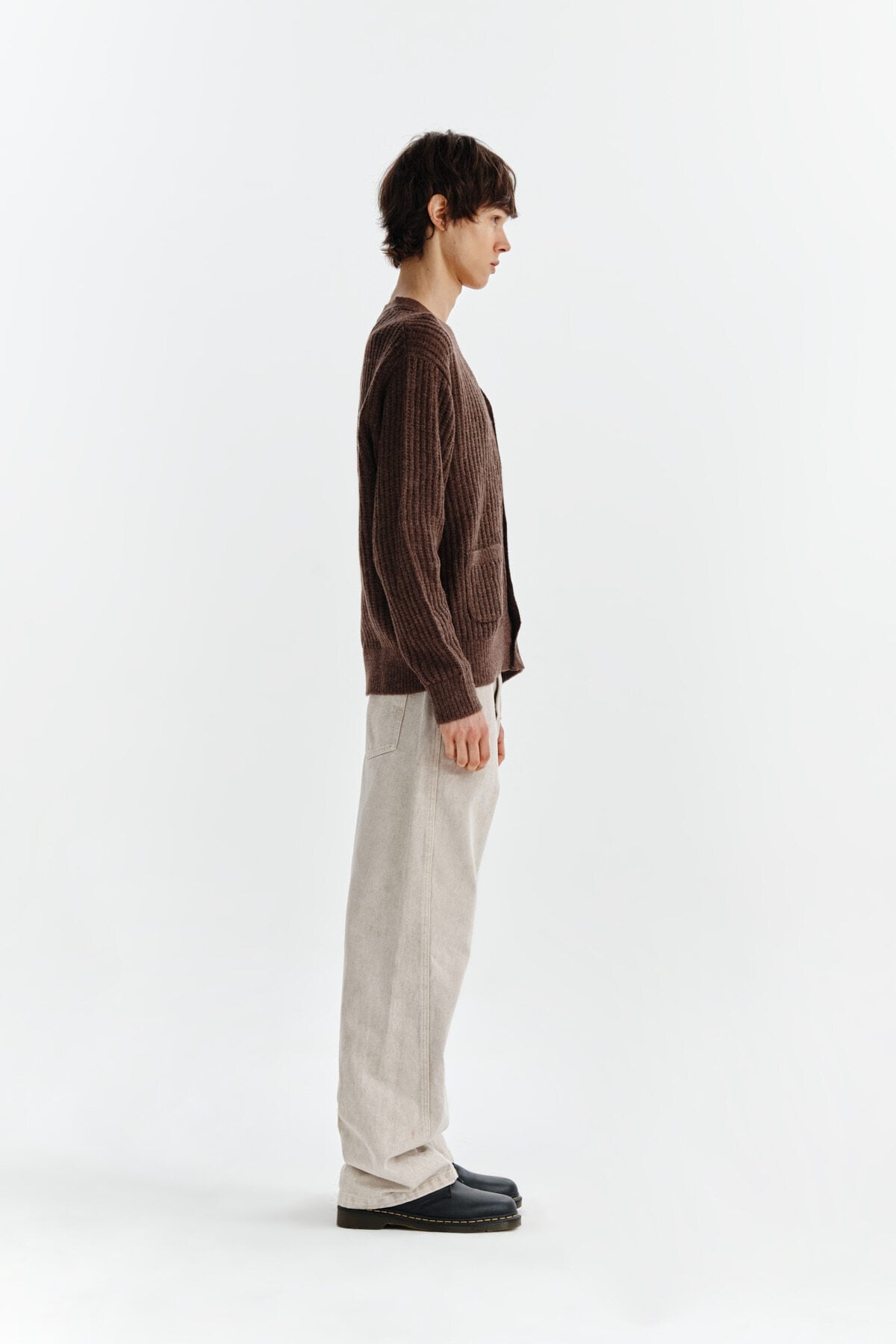 Matin Kim] HAIRY CROCHET CARDIGAN FOR MEN IN BROWN 正規品 韓国