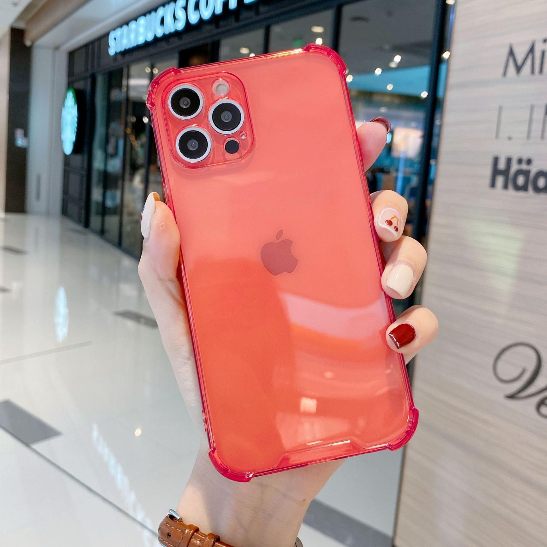 【Japan Platina】 iPhoneXR 用 ケース (レッド) 4.7インチ アイフォンSE ケース カバー クリア スマホケース TPU Qi充電 滑り止め すり傷防止 軽量 薄型 no-xr-red