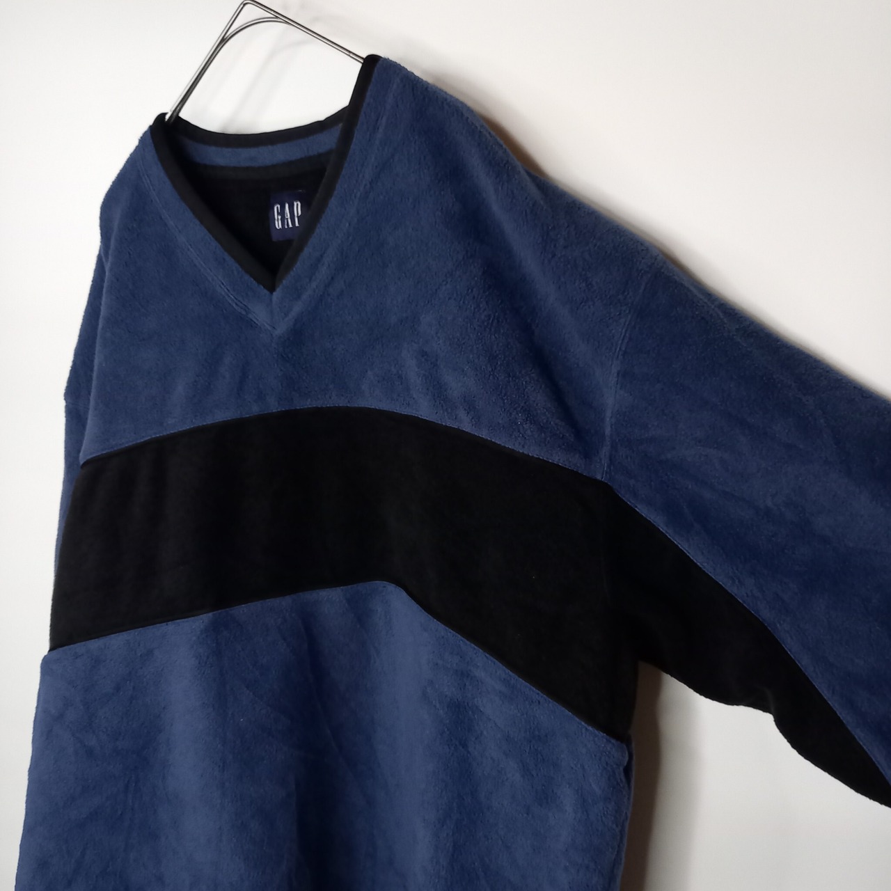 90s　アメリカ製　オールド　ギャップ　フリース　トレーナー　無地　ブルー　XL