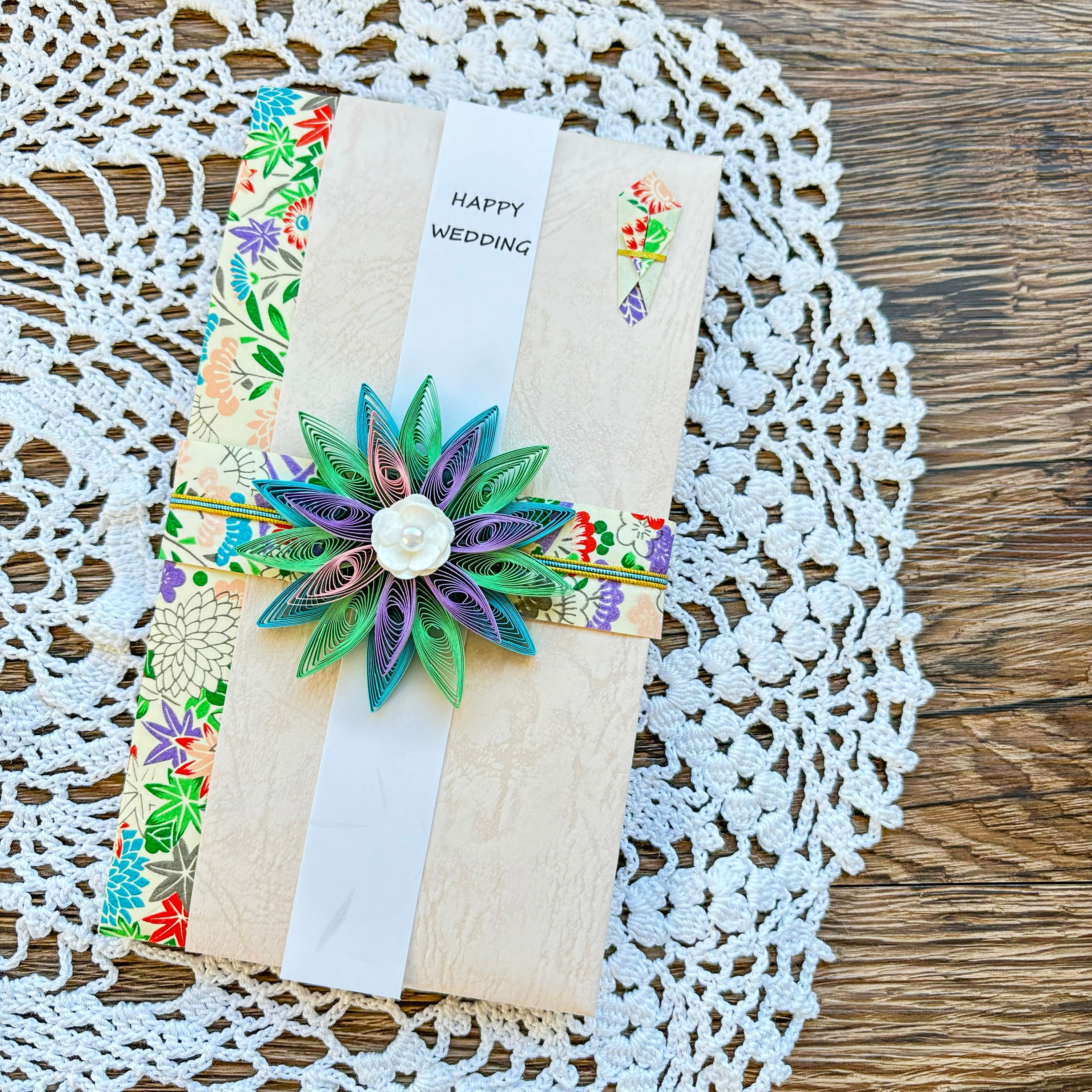 クイリング/ご出産祝い/ご祝儀袋/結婚祝い/ペーパーフラワー/ハンドメイド