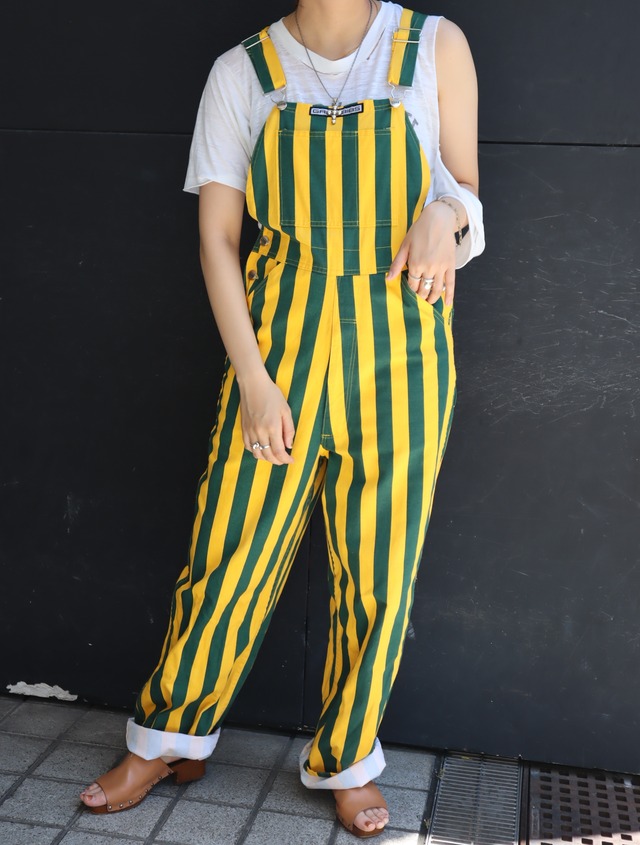 stripe pattern overall【1605】