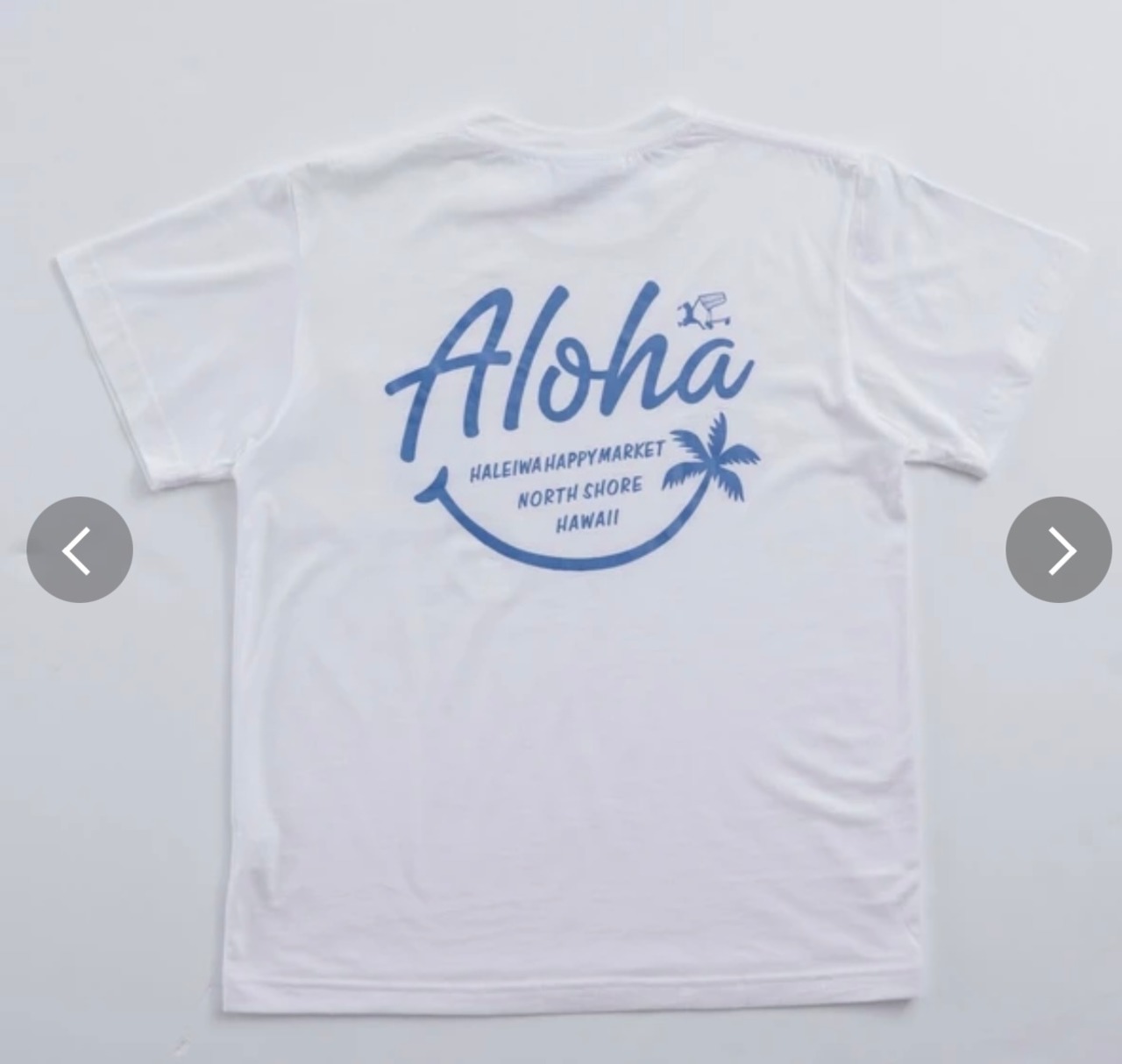 【即納】HALEIWA HAPPY MARKET ユニセックス Tシャツ white／Lサイズ