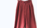 Rouge color linen tuckpants