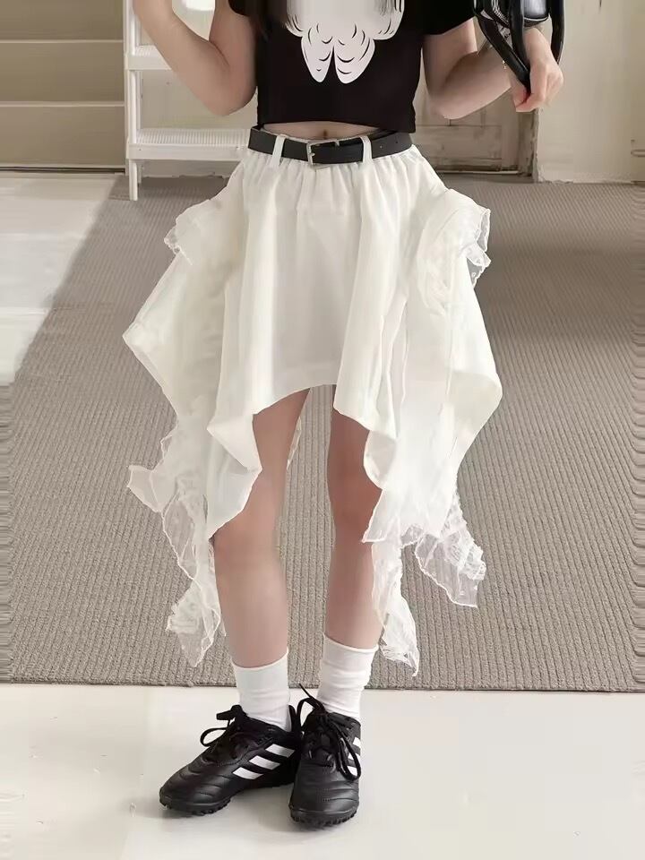 ベルト付きサイドロングスカート