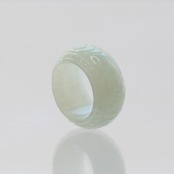 Carving NyoY 翡翠くり抜き甲丸リング A貨翡翠 jd_rg2517