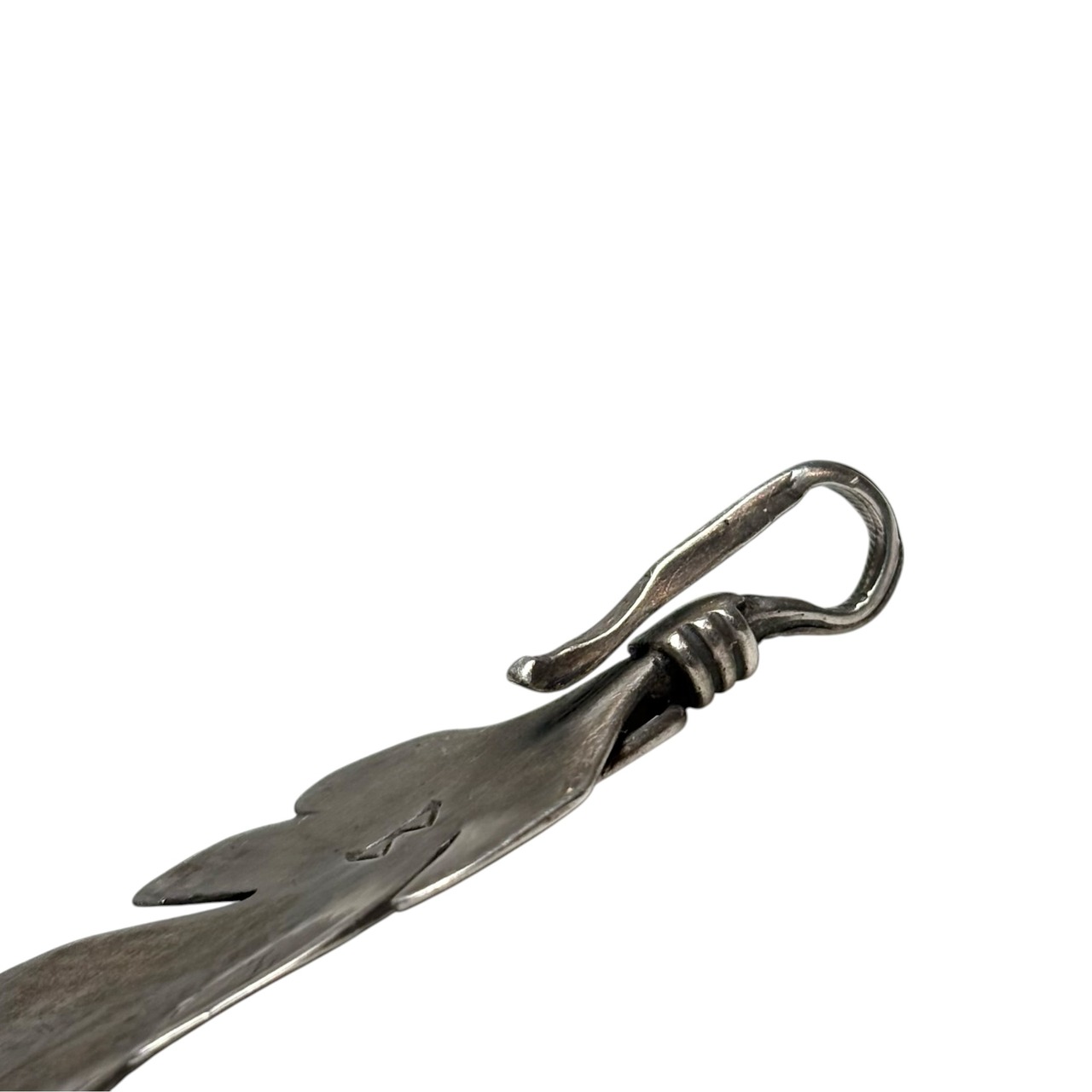 Anglo Buffalo ingot silver feather pendant