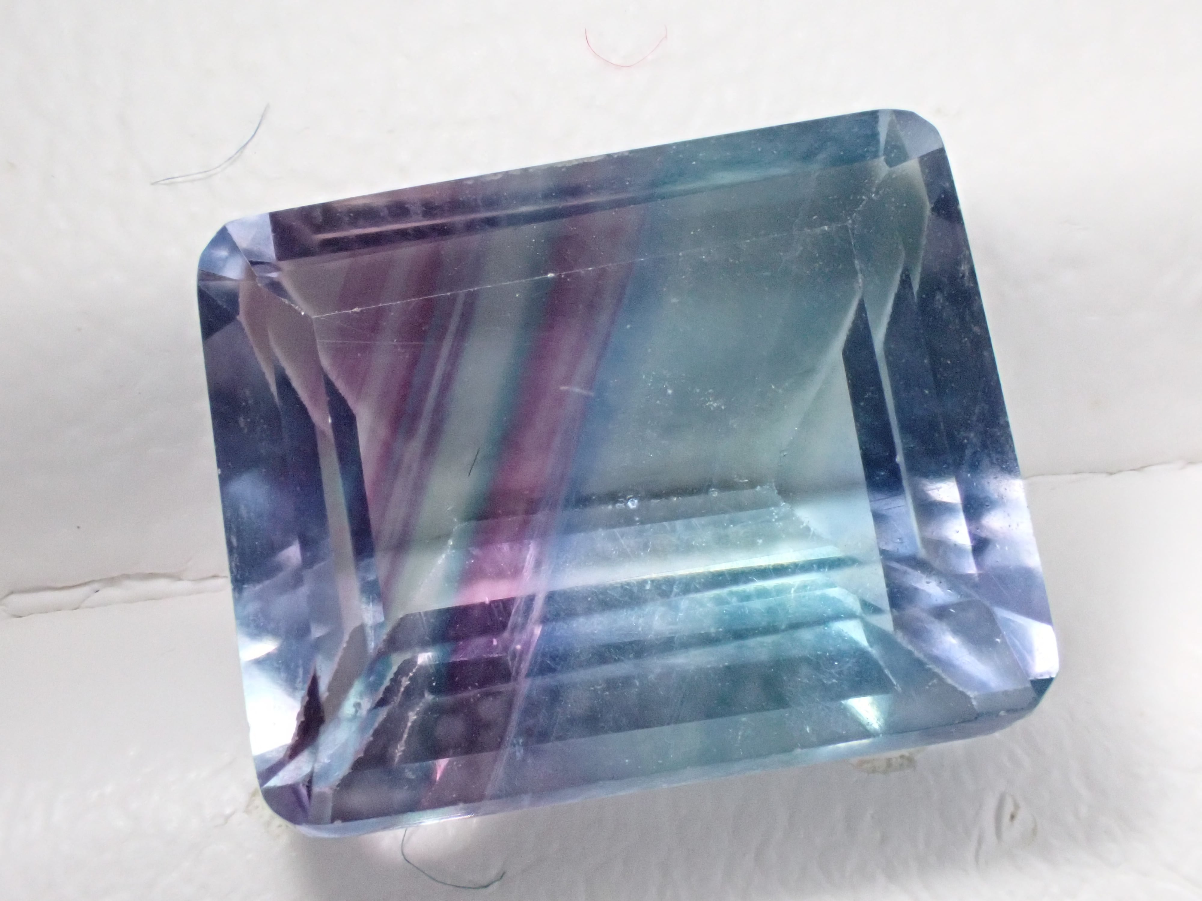 フローライト 板 蛍光】 バイカラーフローライト 宝石 天然石 ルースNo1098 | 石処