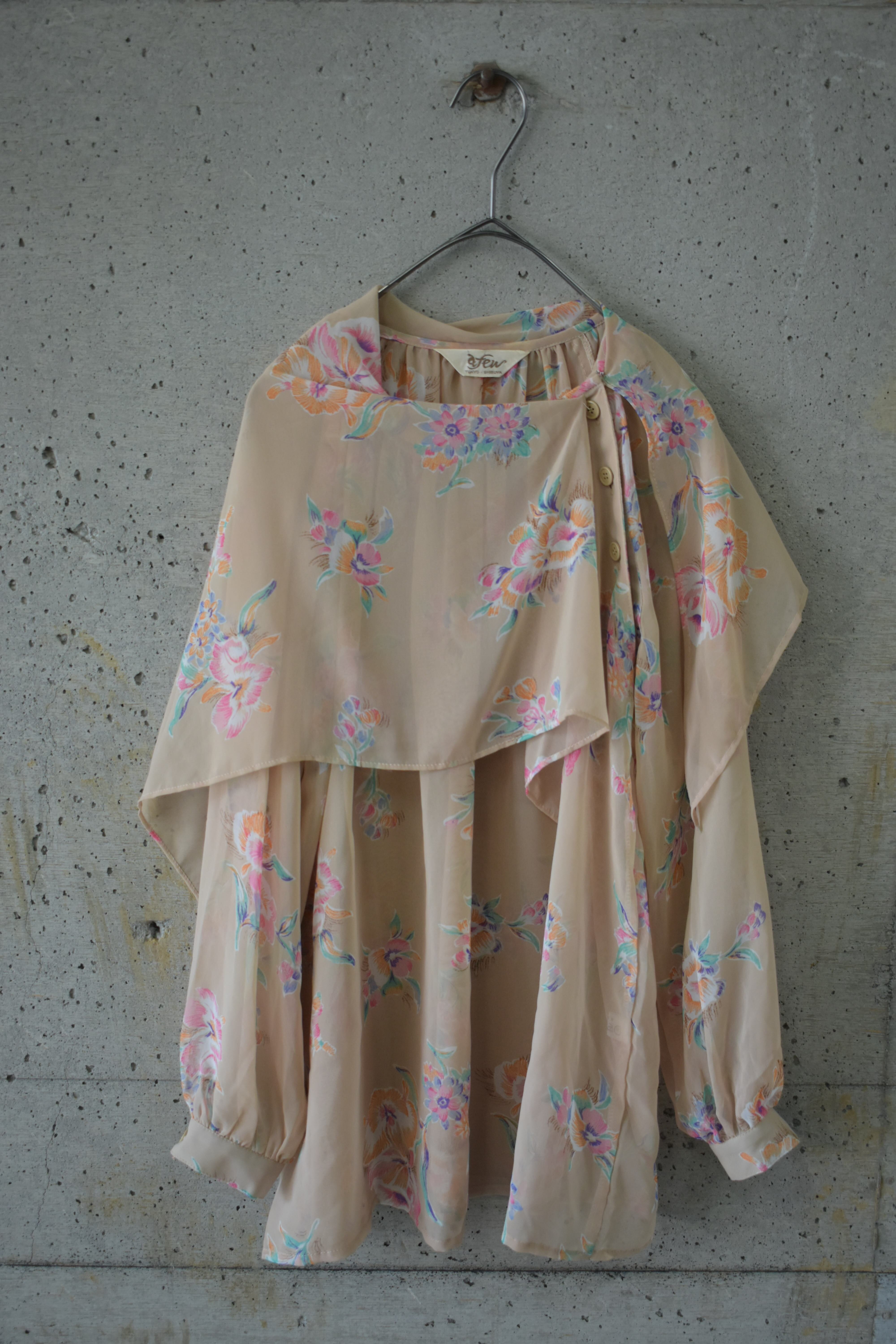 Floral blouse with a scarf