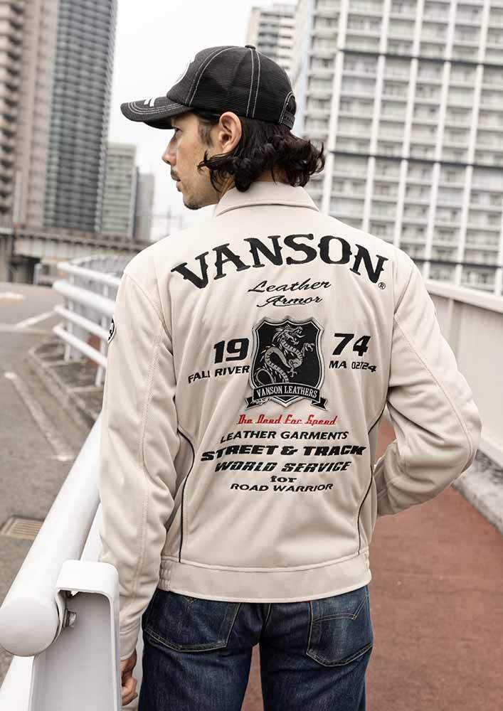 VSE26103S メッシュスウィングトップジャケット | vansonleathers