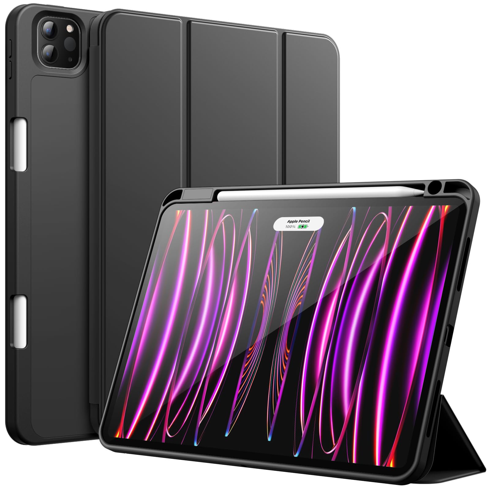 JETech iPad Pro 11インチ 4/3/2 (2022/2021/2020)用 ケースカバー (ブラック)