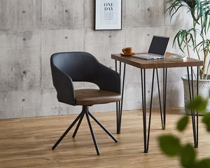 レザー調ラウンドダイニングチェア　75cm幅テーブル 2点セット【Marlon×Umbure】