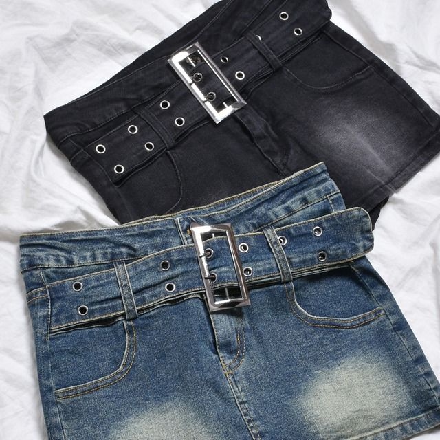 【12/3新着】ベルトタイトデニムスカート