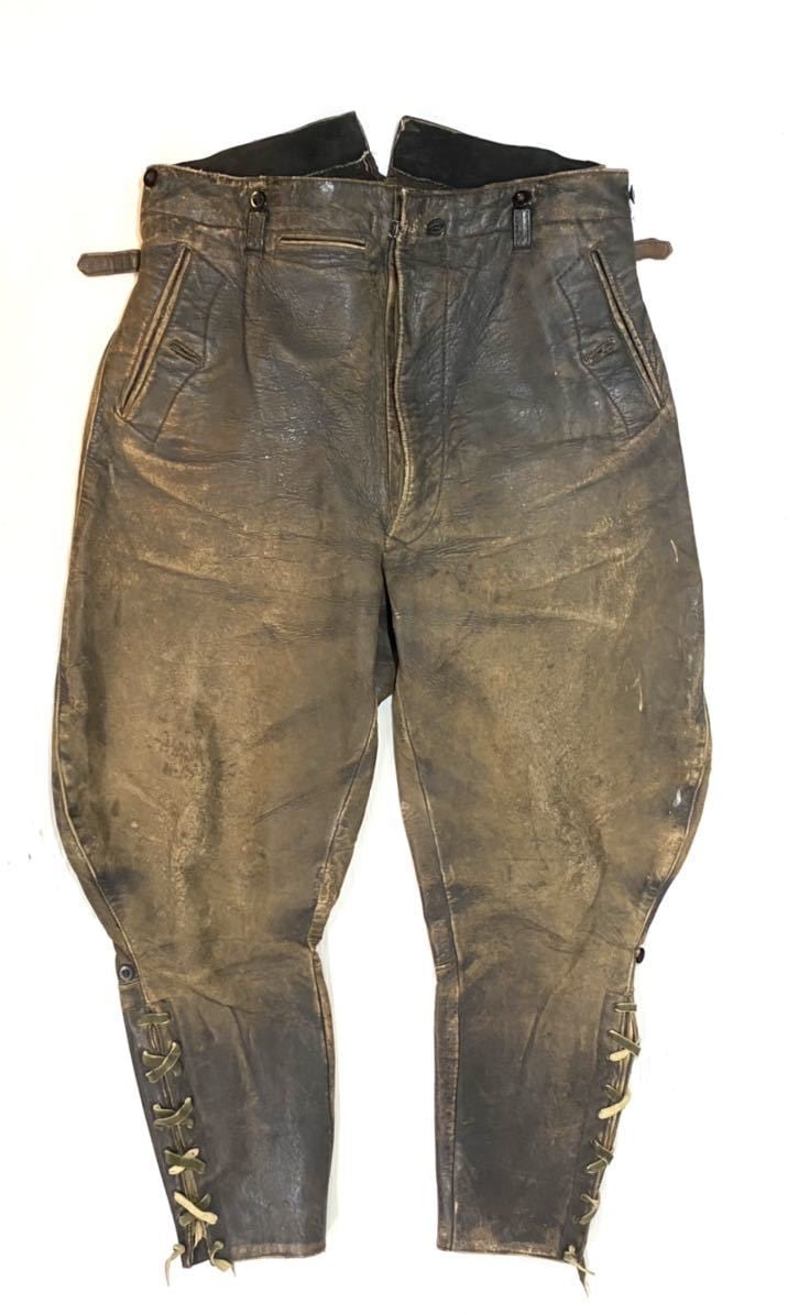 希少  1990s Vintage Leather Biker Pants