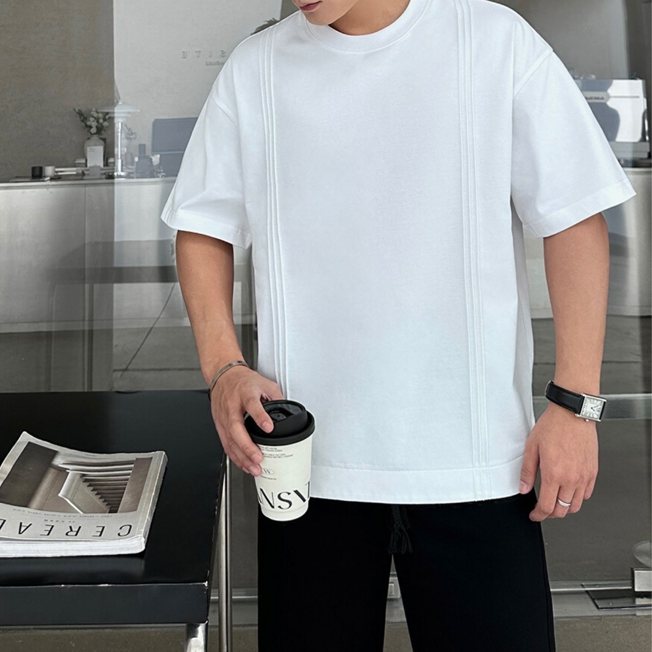 裾カーブ折りポイントTシャツ　MT0490012