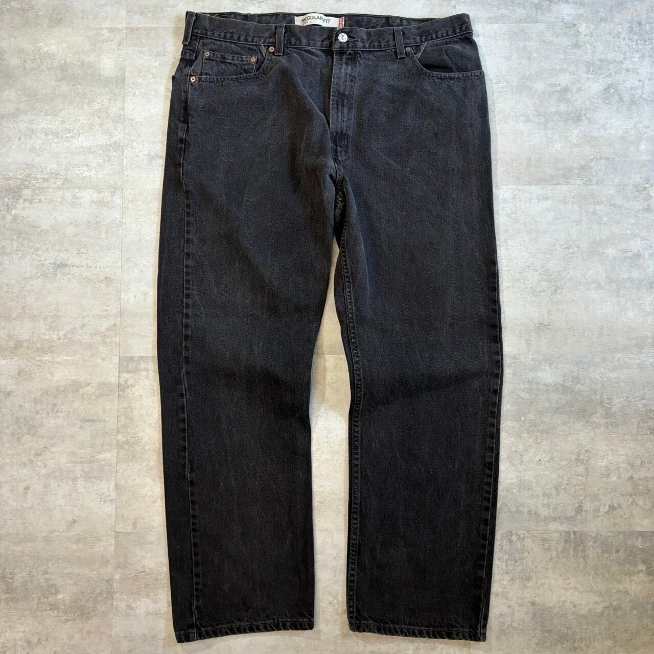 《実寸w42l32》levis505 ブラックデニム テーパード No.1591