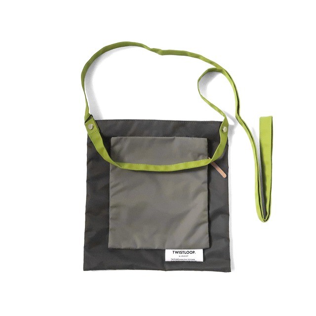 .URUKUST｜TWISTLOOP-COMPOSITION Shoulder -Dark khaki×Gray-
