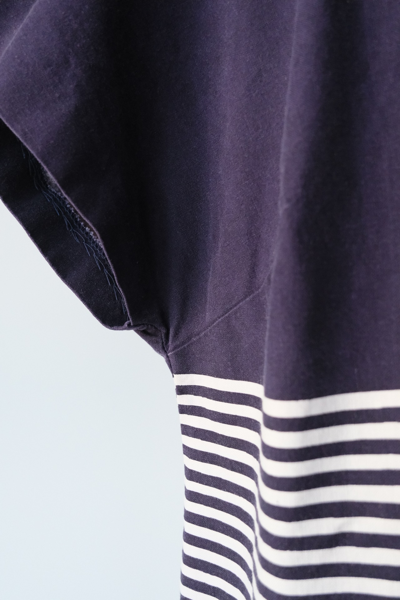 1970's Marimekko bi-pattern french sleeve blouse