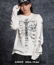 ◆ボーンプリント ワッフルロンTee◆gt-6259-362