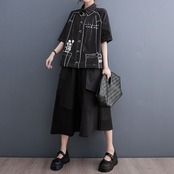 線画風 アート シャツ  30238