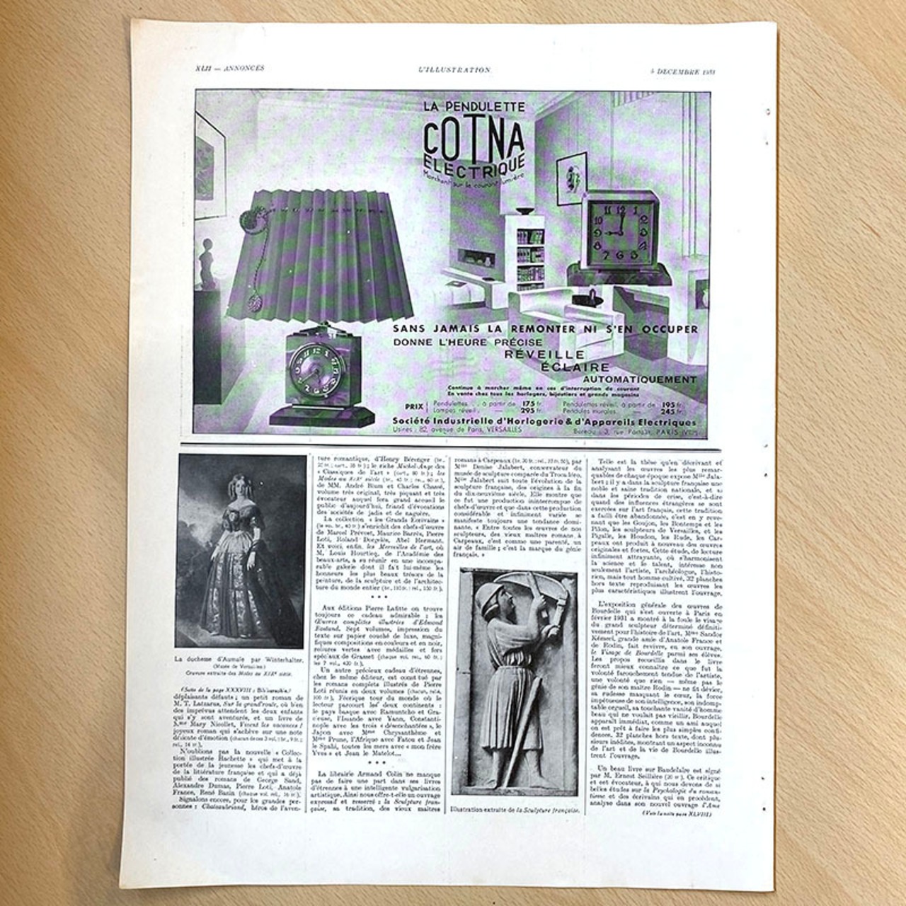 ヴィンテージ雑誌広告モノクロ4P　Cartier他（1931年12月仏） 15PSf21-2