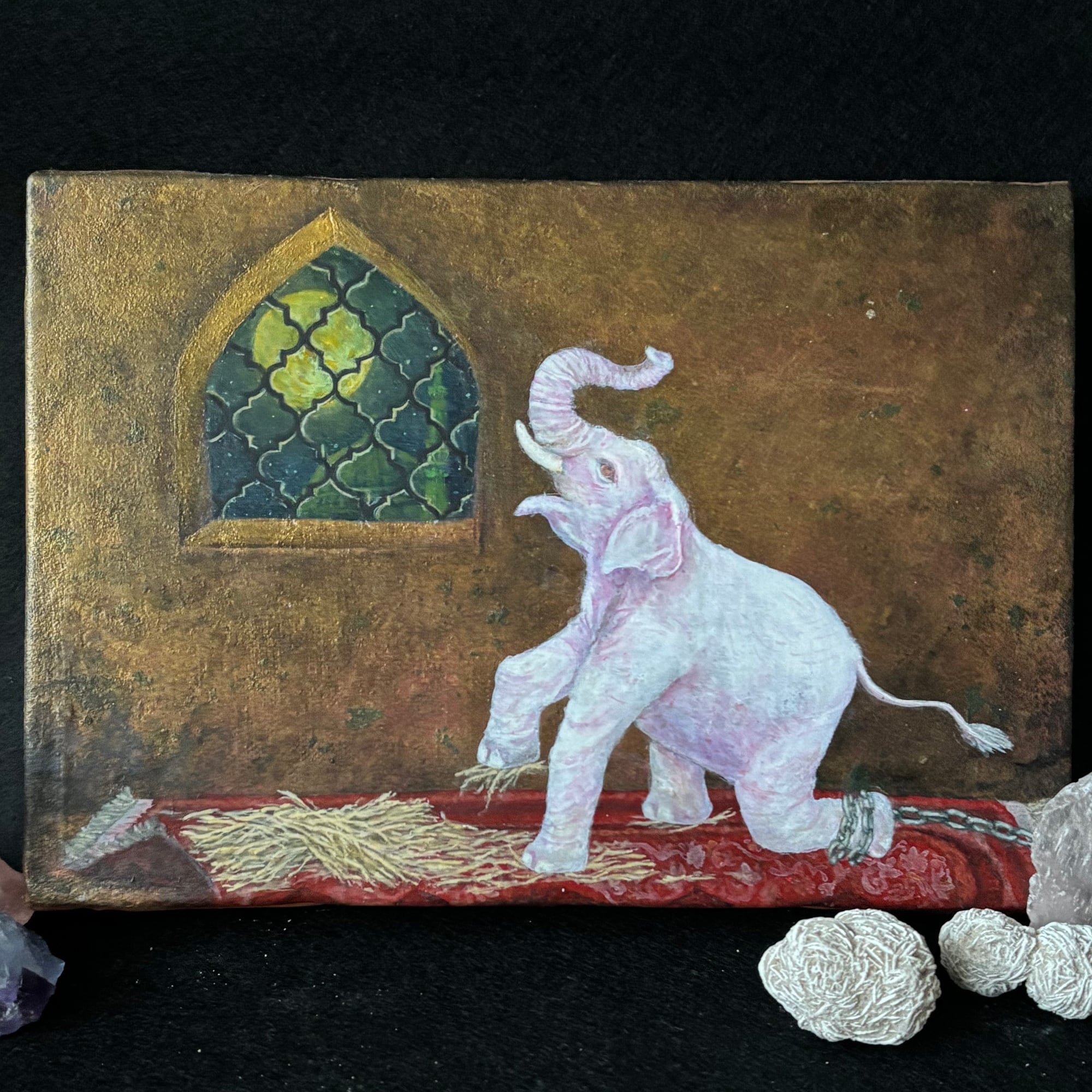 象 ゾウ 絵画 ACROLINK 3ピン 緑象像彫刻 象 ゾウ ぞう Elephant 真作