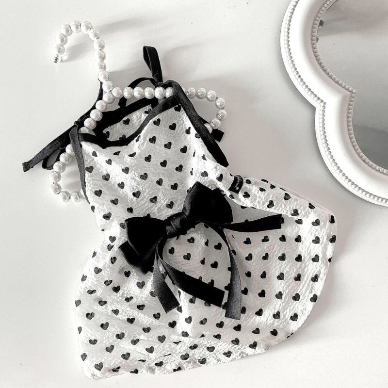 ハート柄のキャミソールワンピース 犬服猫服 00722