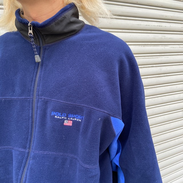 90s POLOSPORT ラルフローレン ポーラテックフリース 紺 XL