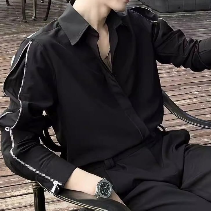 ダブルジッパーデザイン デザインシャツ LB1089