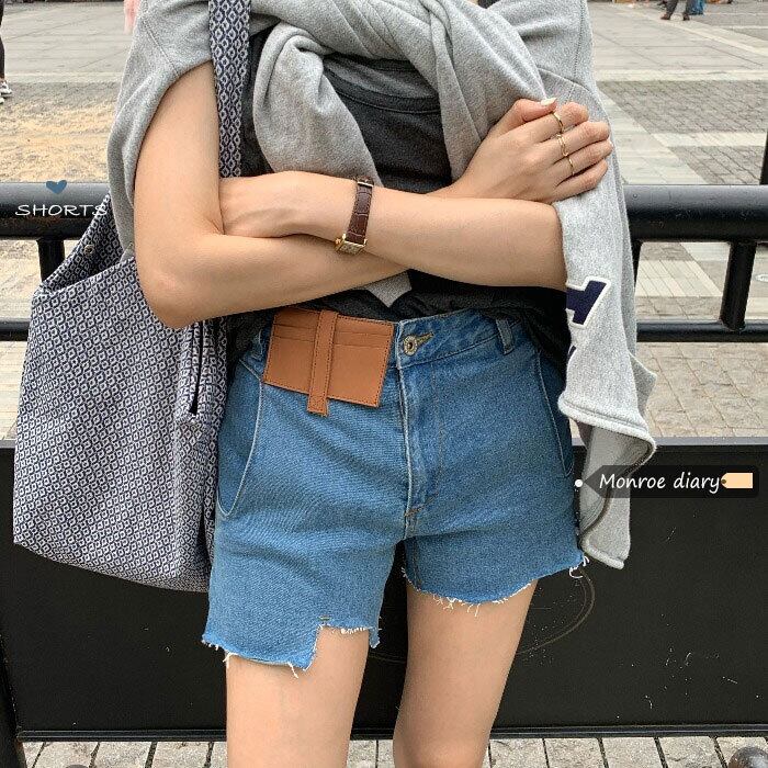 ジーンズ ルーズパンツ ワイドレッグショーツ スプリングウェスト 春物 ブルマー ワイドパンツ モンロー17759046459