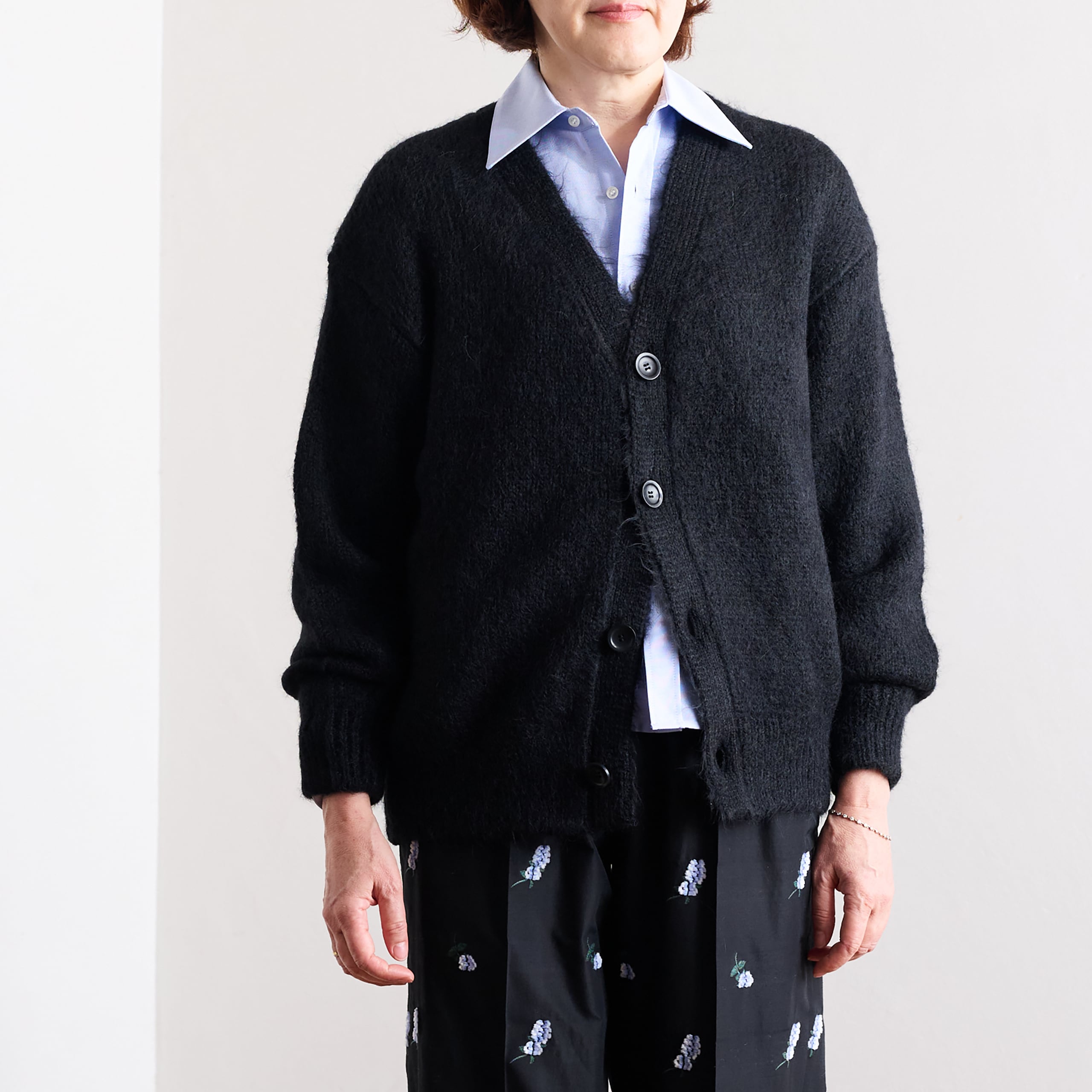 30%off】SLOANE スローン 3G天竺 アルパカ×ウール Vネックカーディガン