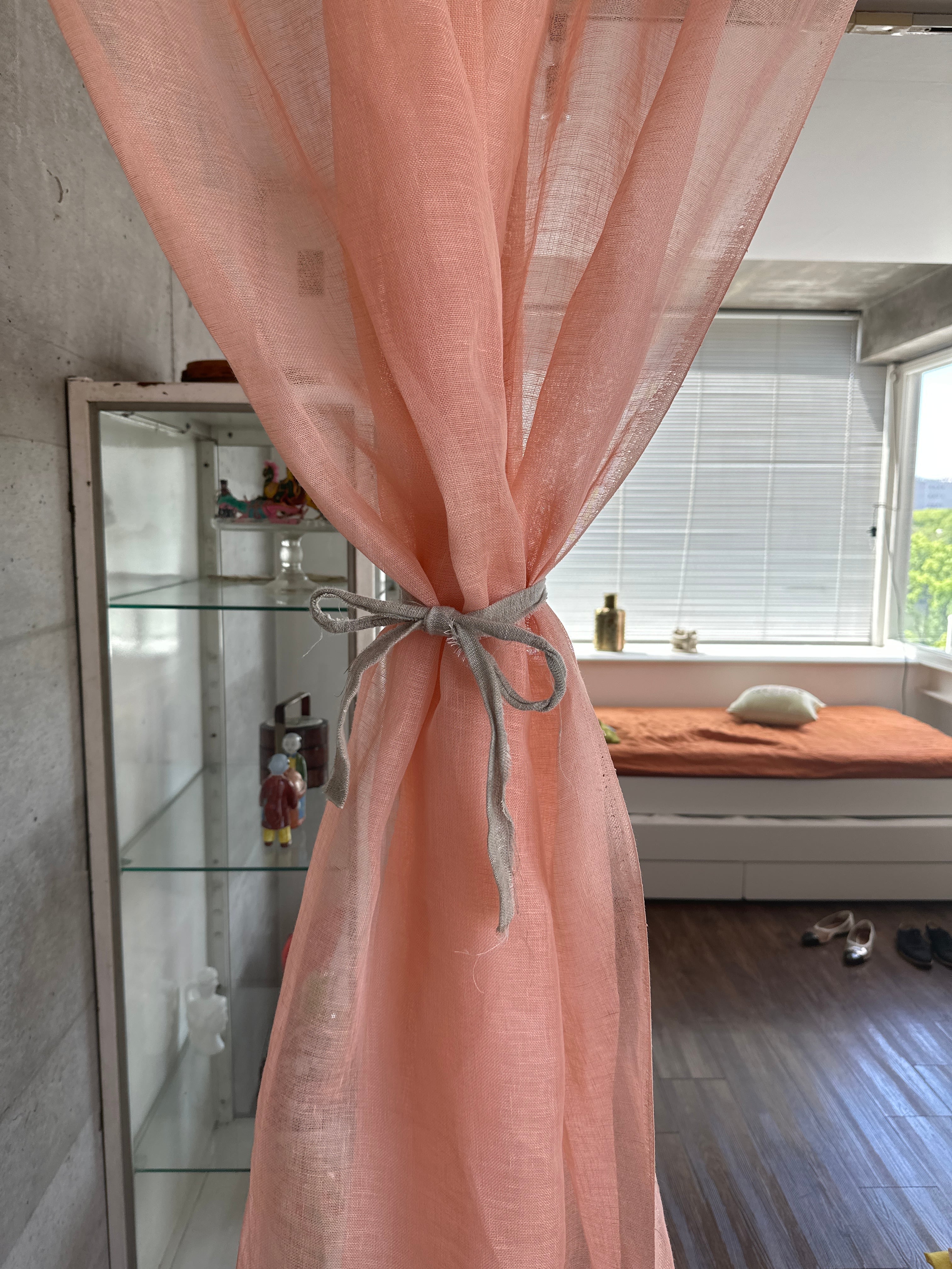 リトアニアリネンシースルーカーテン Light pink | nur vintage