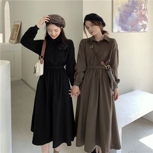 ワンピース レディース 送料無料 2色 フレアワンピース シャツワンピース ウエストマーク ロングワンピース ロング丈 マキシワンピース Aライン 襟付き スタンダードカラー 前開き フロントボタン 半袖 五分袖 5分袖 ハイウエスト ウエストゴム ウエストマーク 体型カバー 脚長 細見え 華奢見え 二の腕カバー ブラック 黒色 花柄 ボタニカル柄 フラワー 抜け感 こなれ感 フェミニン 大人可愛い かわいい きれいめ 大人女子 上品 エレガント おしゃれ お洒落 春服 夏服 涼し 20代 30代 40代