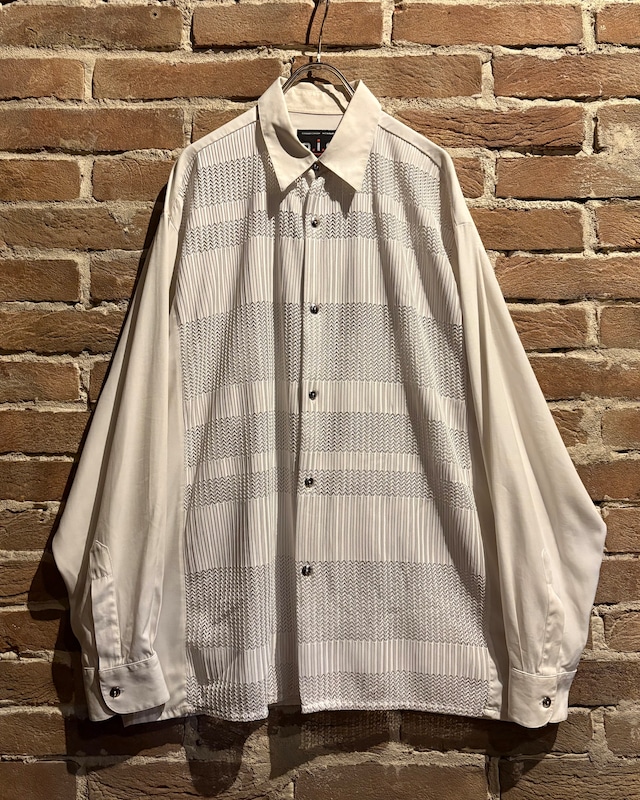 【Caka act3】Mesh Zigzag Line Switching Loose L/S Shirt