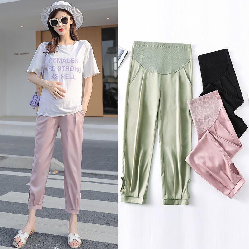 【新作】【送料無料】 マタニティウェア2020夏新バージョンのトレンディな母親がカジュアルパンツバージョンの妊婦のベリーリフト9ポイントブルマを着用-アリババ サマー 夏物 ショーツ ブルマー expec212313179163