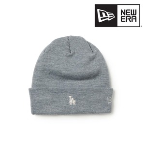 NEW ERA ニューエラ ベーシック カフニット Mini Logo ロサンゼルス・ドジャース ヘザーグレー メンズ レディース ニット帽 ビーニー MLB 15119678