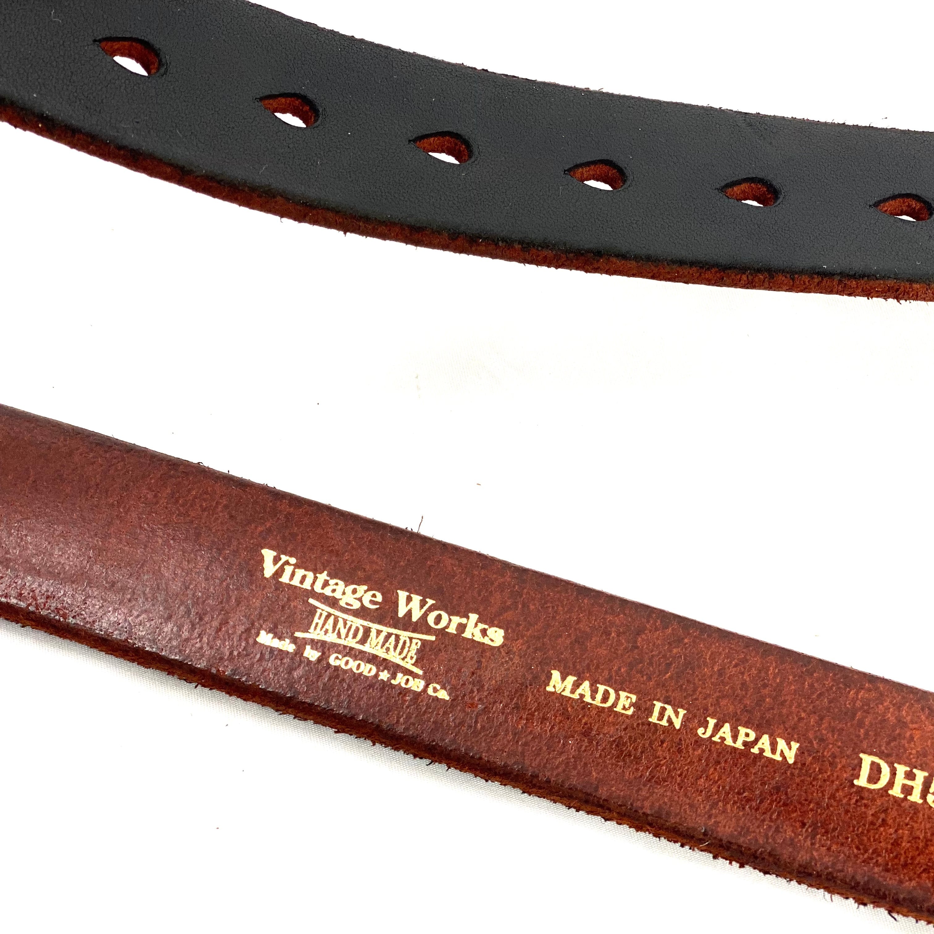 Vintage Works ヴィンテージワークス Leather belt 7Hole レザーベルト 7ホール 茶芯 [DH5536-chasin]