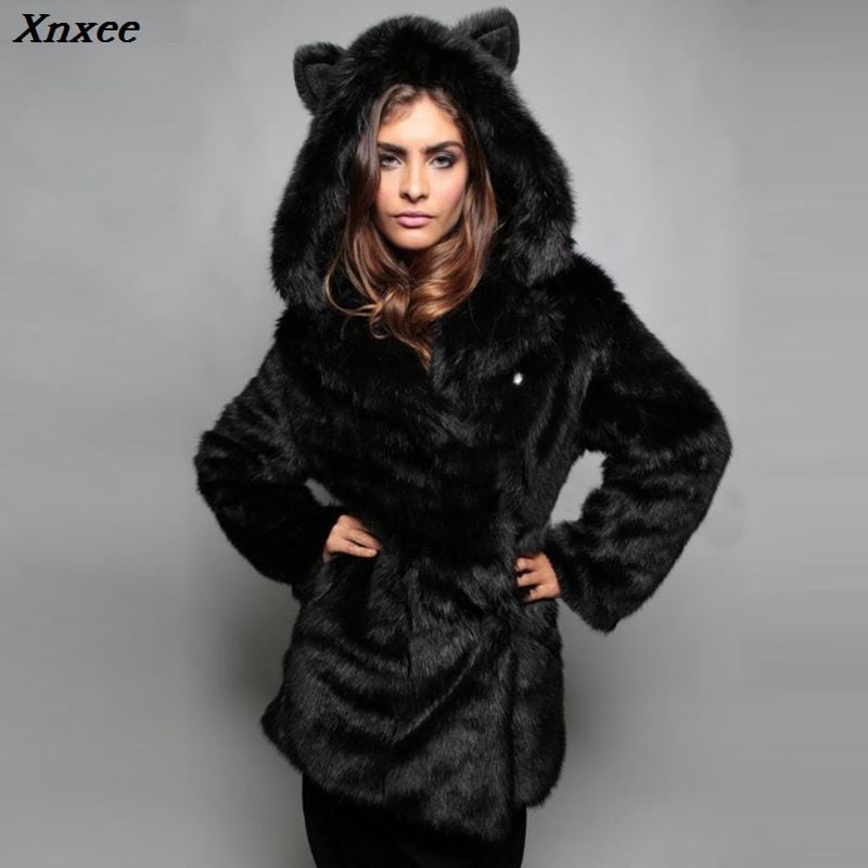 冬 レディース キツネ 毛皮 コート カジュアル プラス 毛皮 ジャケット  