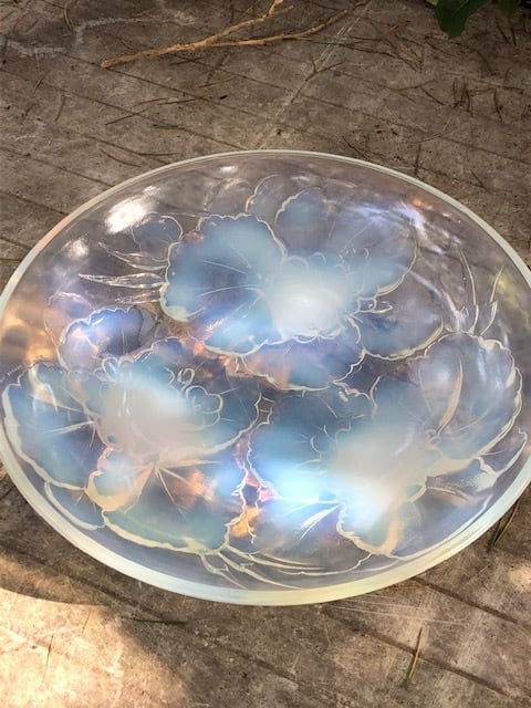 エドモンド・エトラン 特大 30cm 2.3kg 乳白色 オパールセントガラス鉢
