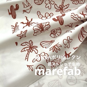 TB730◆1m◆M◆綿ポリウレタン混弱ストレッチ生地◆マレファブ◆柄物
